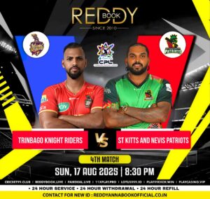 CPL 2025: Match 4, SKN vs TKR Reddy Anan Match Prediction – Who will win today’s